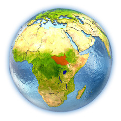 Image showing South Sudan on isolated globe