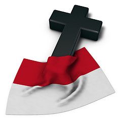 Image showing christian cross and flag of monaco