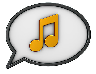 Image showing speech bubble and music note