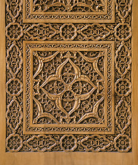 Image showing Traditional wood carving, Uzbekistan