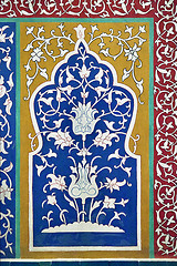 Image showing Old Eastern mosaic on the wall, Uzbekistan