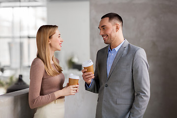 Image showing businesswoman and businessman at coffee break