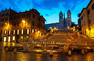 Image showing Spanish Steps and Fontana