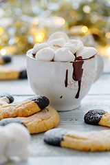 Image showing Cup with hot chocolate and marshmallows.