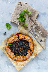 Image showing Pie with black currant, cinnamon and lemon zest.