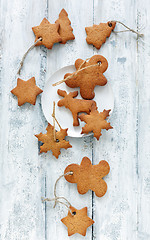 Image showing Christmas gingerbread on a white plate.