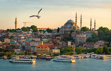 Image showing Sunset in Istanbul city