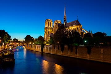 Image showing Night over Notre Dame