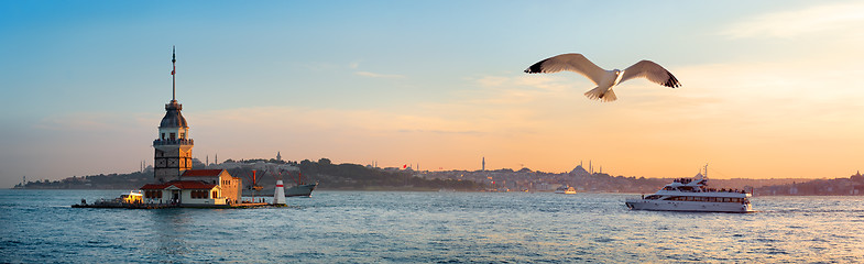 Image showing Maiden Tower in sea