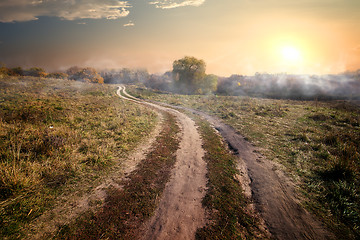 Image showing Fog in countryside