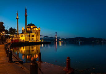 Image showing Mosque Ortakoy at sunrise