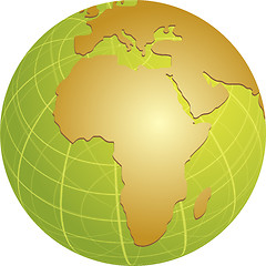 Image showing Map of Africa on globe  illustration