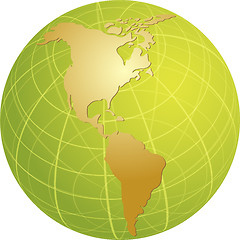 Image showing Map of the Americas on globe  illustration