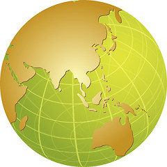 Image showing Map of Asia on globe  illustration