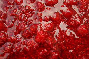 Image showing Fresh raspberry jam background