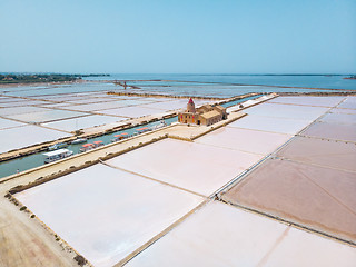 Image showing Stagnone Nature Reserve near Marsala and Trapani, Sicily, Italy.