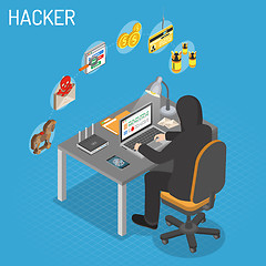 Image showing Hacker Isometric Concept