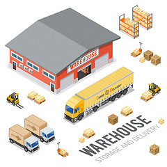 Image showing Warehouse Storage and Delivery Isometric