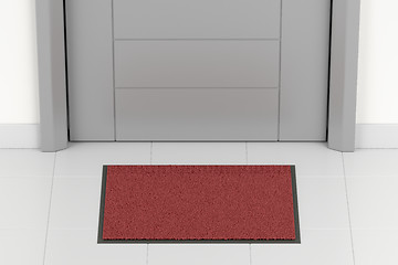 Image showing Red blank doormat