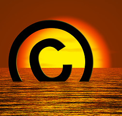 Image showing Copyright Symbol Sinking Meaning Piracy Or Infringement