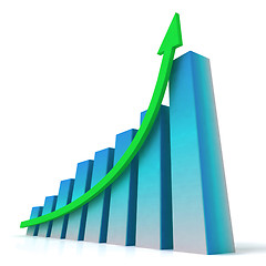 Image showing Blue Bar Chart Shows Increased Profit