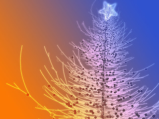 Image showing Sparkly christmas tree illustration