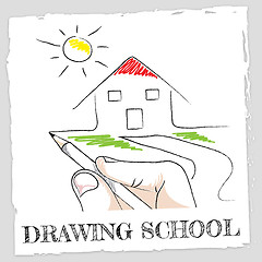 Image showing Drawing School Represents Schooling Learning And Creative