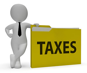 Image showing Taxes Folder Indicates Taxation Duties 3d Rendering