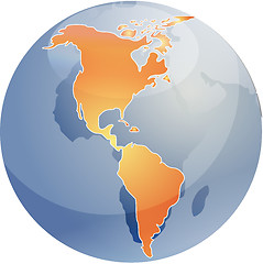 Image showing Map of the Americas on globe  illustration