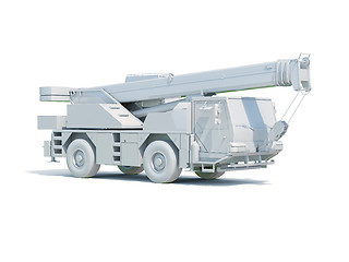 Image showing Truck Mounted Crane on White