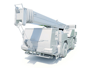 Image showing Truck Mounted Crane on White
