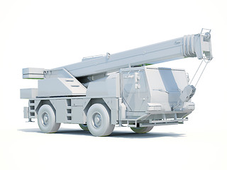 Image showing Truck Mounted Crane on White