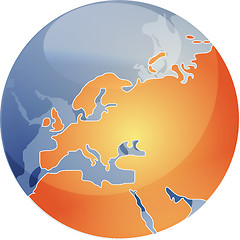 Image showing Map of Eurpe on globe  illustration