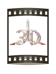 Image showing 3d chrome text on a white background. 3D illustration.. The film