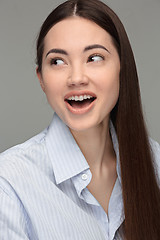 Image showing Portrait of beautiful teen dark-haired girl