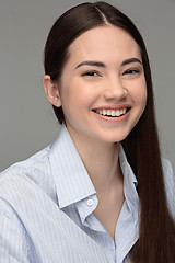 Image showing Portrait of beautiful teen dark-haired girl