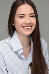 Image showing Portrait of beautiful teen dark-haired girl