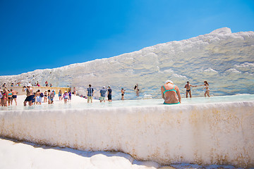 Image showing Tourists in Pammukale