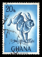 Image showing rabbit vintage postage stamp