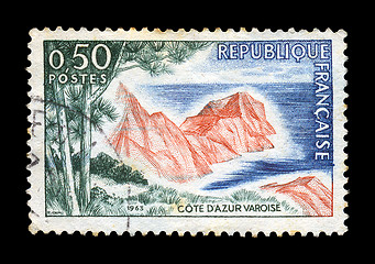 Image showing french riviera cote azur postage stamp