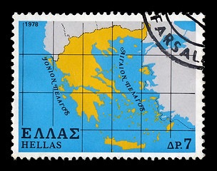 Image showing map of greece postage stamp