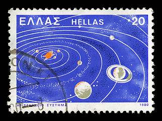 Image showing solar system postage stamp