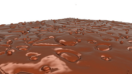 Image showing chocolate or cocoa coffee splashes and droplets