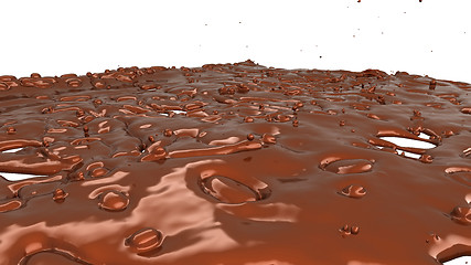 Image showing chocolate or cocoa coffee splashes and droplets