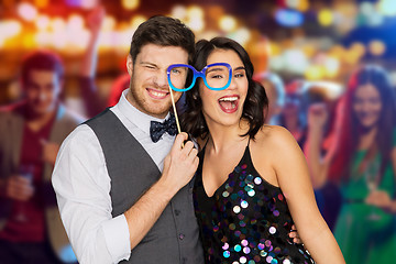 Image showing happy couple with party glasses having fun