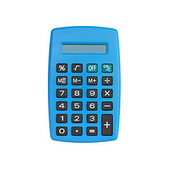 Image showing Blue calculator isolated on white