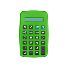 Image showing Green calculator isolated on white