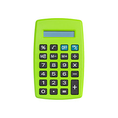 Image showing Green calculator isolated on white