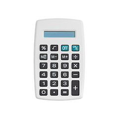 Image showing White calculator isolated on white