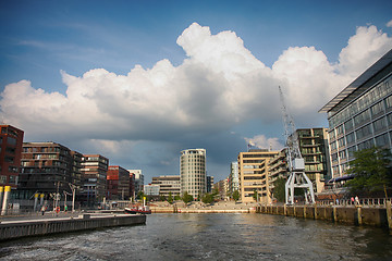 Image showing Hamburg, Germany - July 28, 2014: View of the Hafencity quarter 